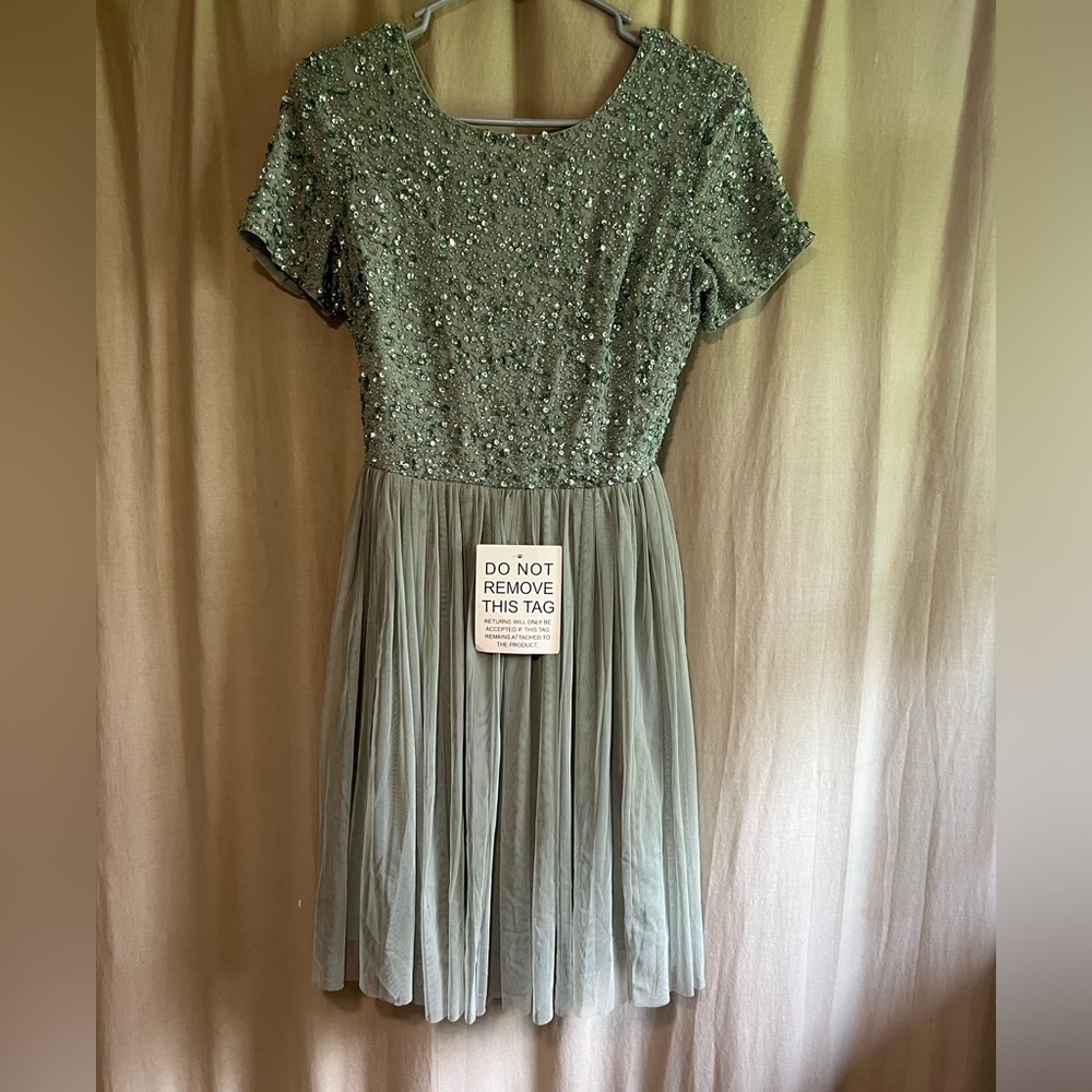 New With Tags Mini Sparkly Top Teal Dress